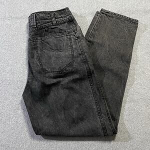 Vintage Weathered Blues Black Acid Wash High Rise Mom Jeans 27x29 80s 90s Brazil